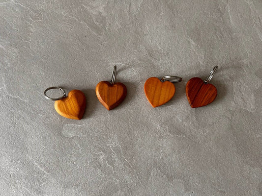 Wooden keyring heart cherry wood Valentine's Day gift
